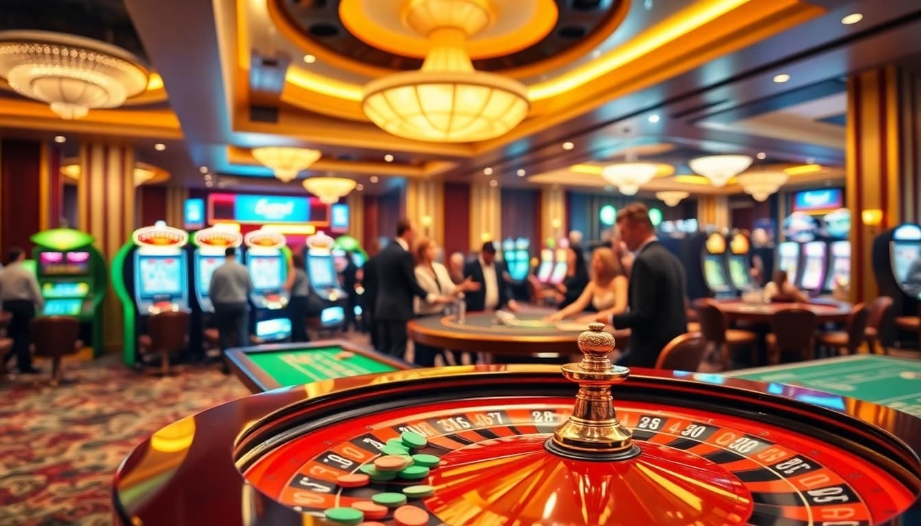 Experience the excitement at a Non Uk Casino 2025 with vibrant gaming tables and players enjoying the atmosphere.