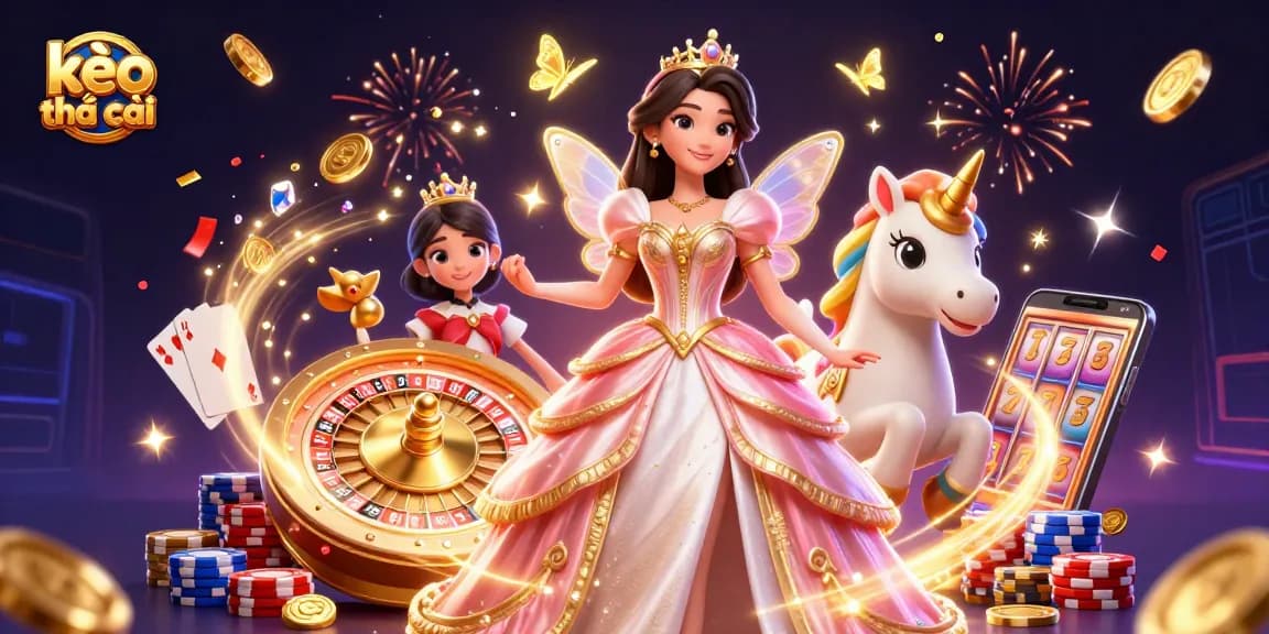 Experience the excitement of kèo nhà cái with glamorous characters and vibrant casino elements.