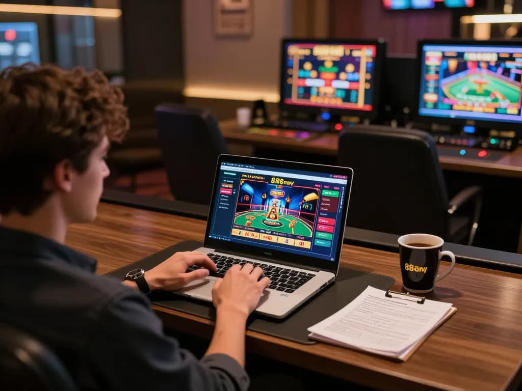 Player engaged in online gaming at 888now, showcasing a dynamic home setup.