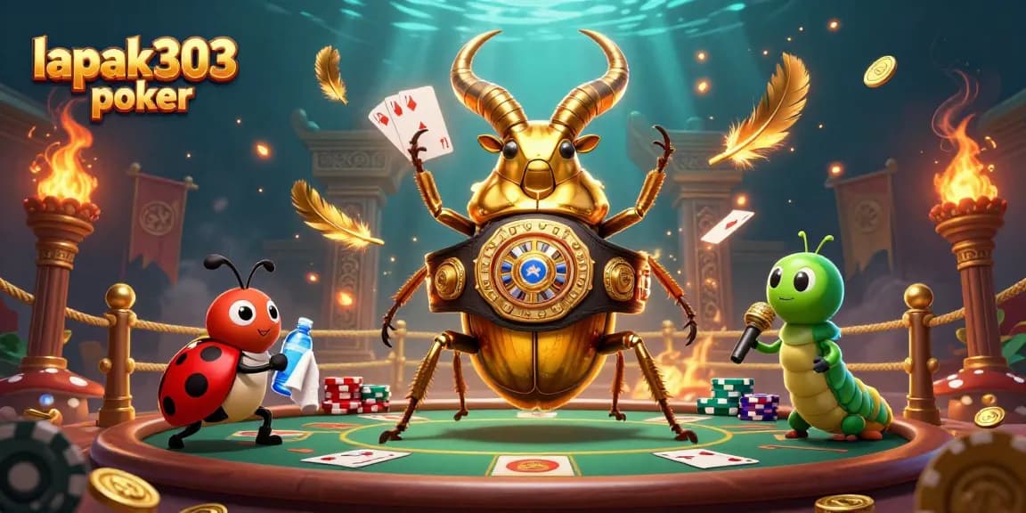 Menangkan permainan poker di lapak303 poker dengan tabel penuh chip dan kartu royal flush.