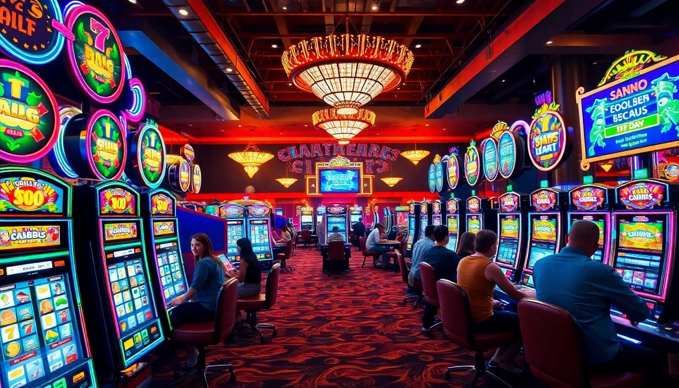 Experience the thrill of Non gamstop Casino Uk with vibrant slot machines and players.