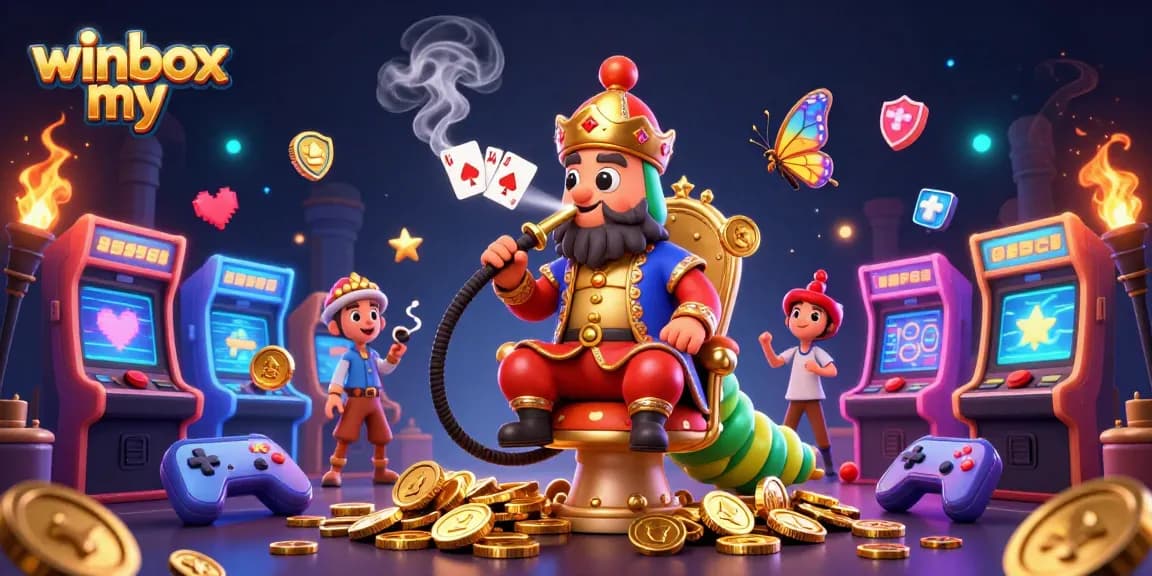 Join winbox my for a thrilling casino experience with a vibrant 3D cartoon illustration of a caterpillar hookah-master.