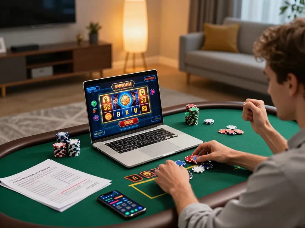 Player celebrating a win on TG88 online casino in a cozy home setting, showcasing strategic gameplay.