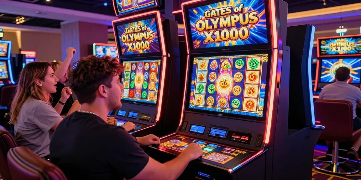 Permainan slot ZEUS222 dengan grafis menarik dan pemain yang antusias, menunjukkan pengalaman bermain yang mendebarkan.