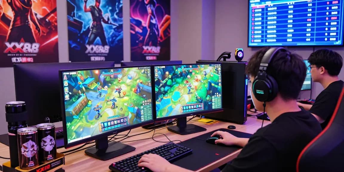 Player enjoying an engaging gaming experience on the XX88 platform with vibrant interfaces and LED lights.