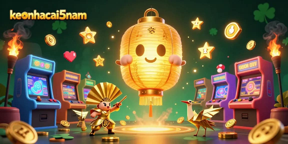 Experience exciting gaming with keonhacai5nam's vibrant casino spirit and glowing arcade elements.