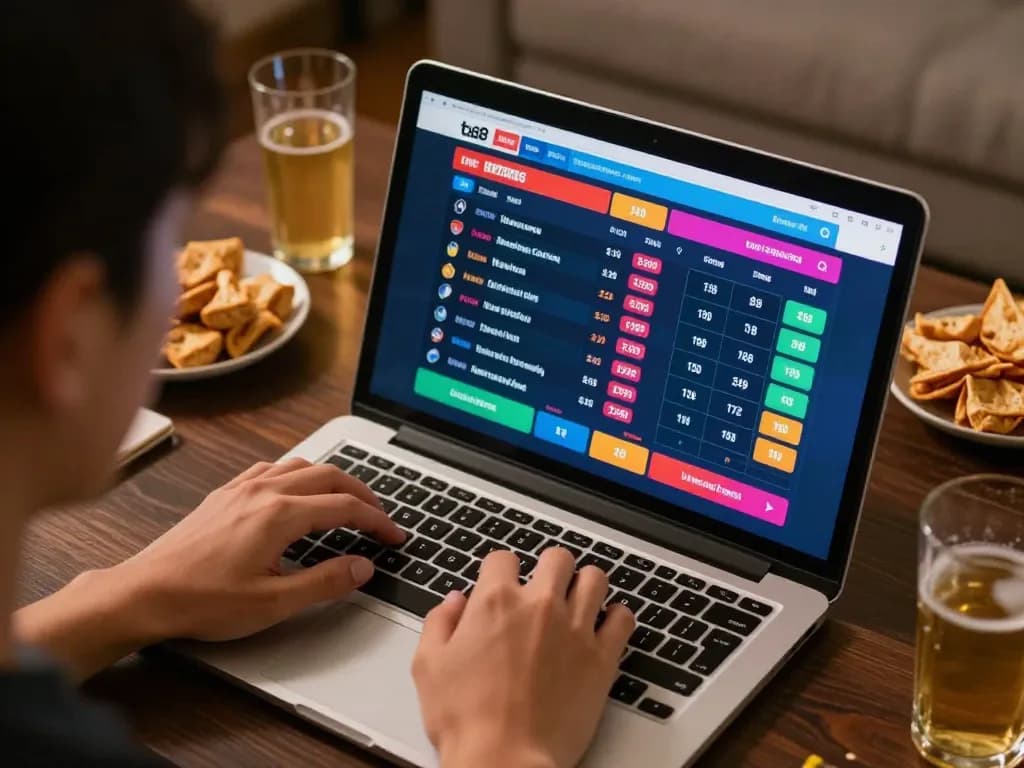 ta88 user placing sports bets during an exciting live game, showcasing interactive betting interface.