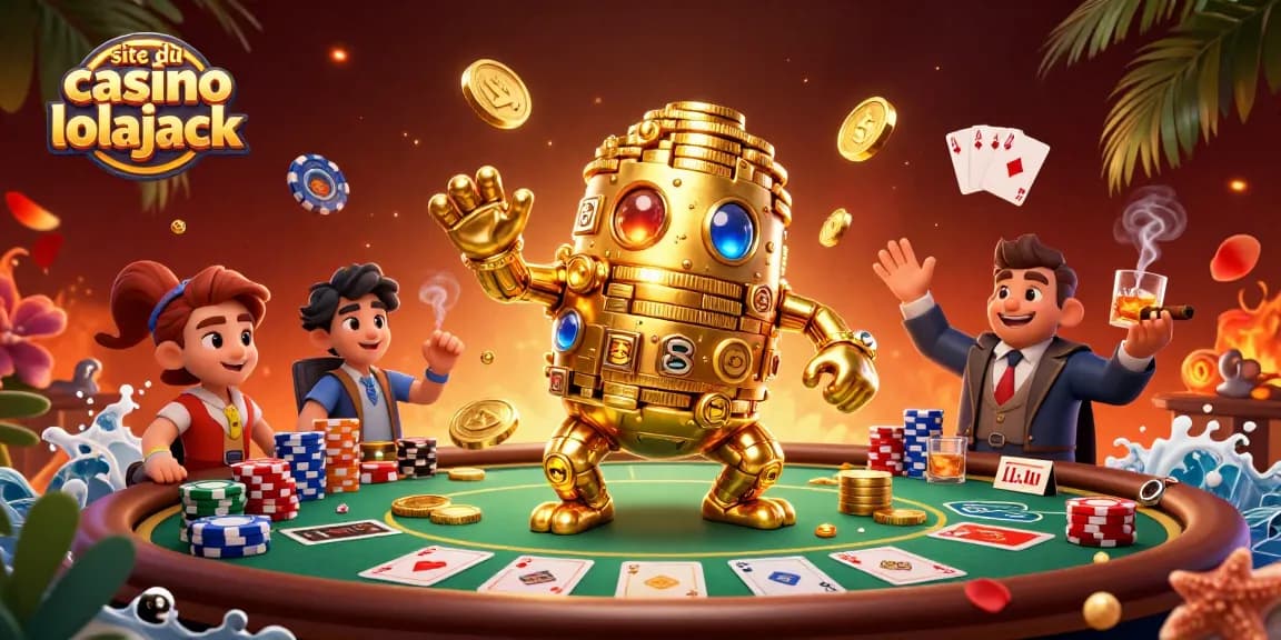 Experience the excitement of site du casino lolajack in this vibrant 3D casino illustration filled with dynamic game elements.