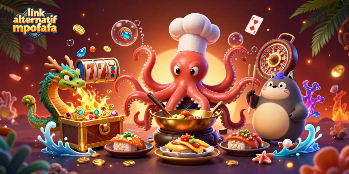 Experience excitement with link alternatif mpofafa as a vibrant 3D illustration showcases casino thrills.