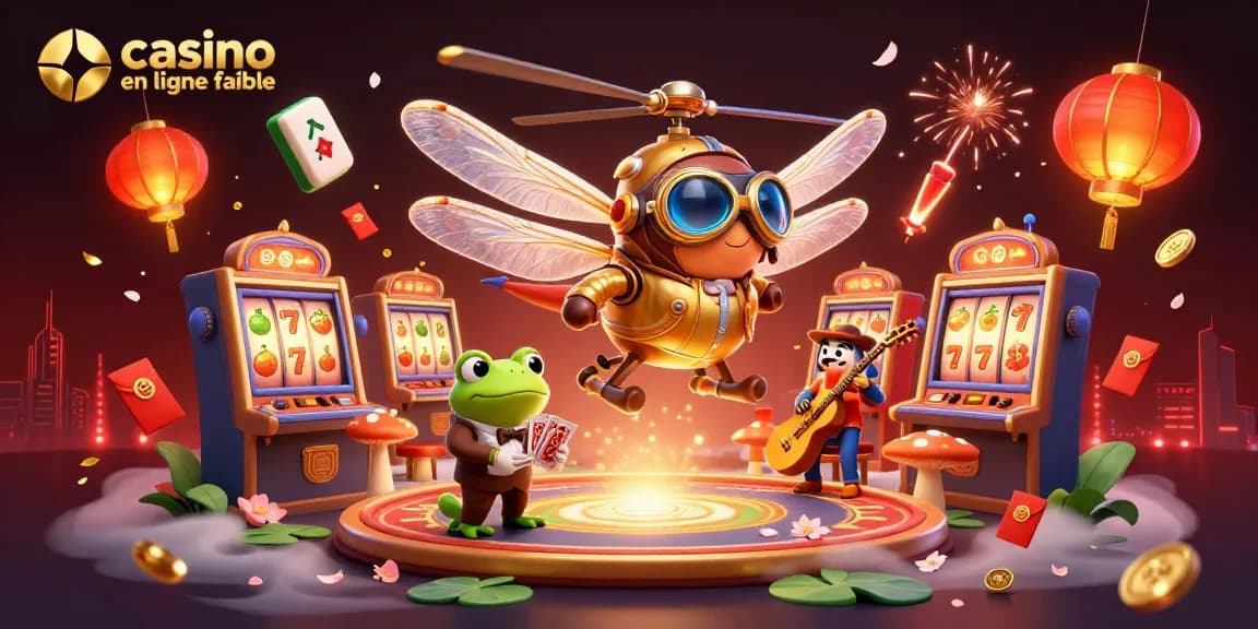 Profitez d'une expérience immersive de casino en ligne fiable avec un pilote de libellule et un croupier grenouille.