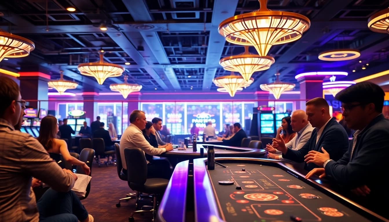 Active players enjoying games at a Non gamstop Casino Uk showcasing vibrant atmosphere and excitement.