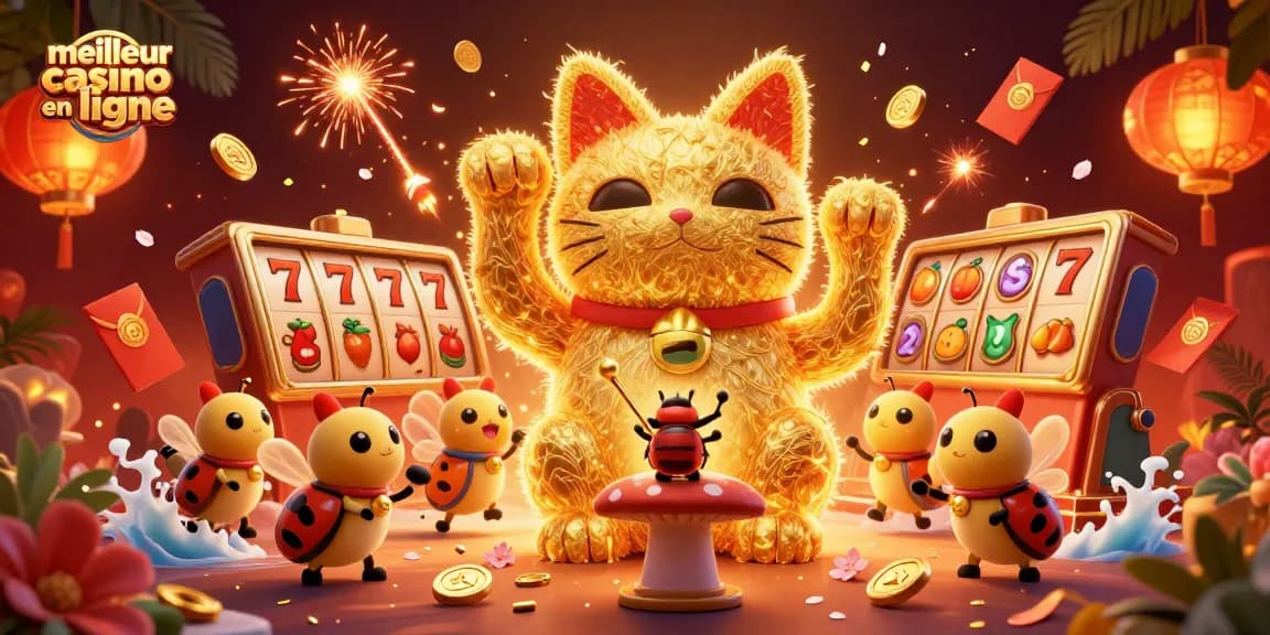 Vibrez avec le meilleur casino en ligne grâce à des feux d'artifice et des symboles de chance.