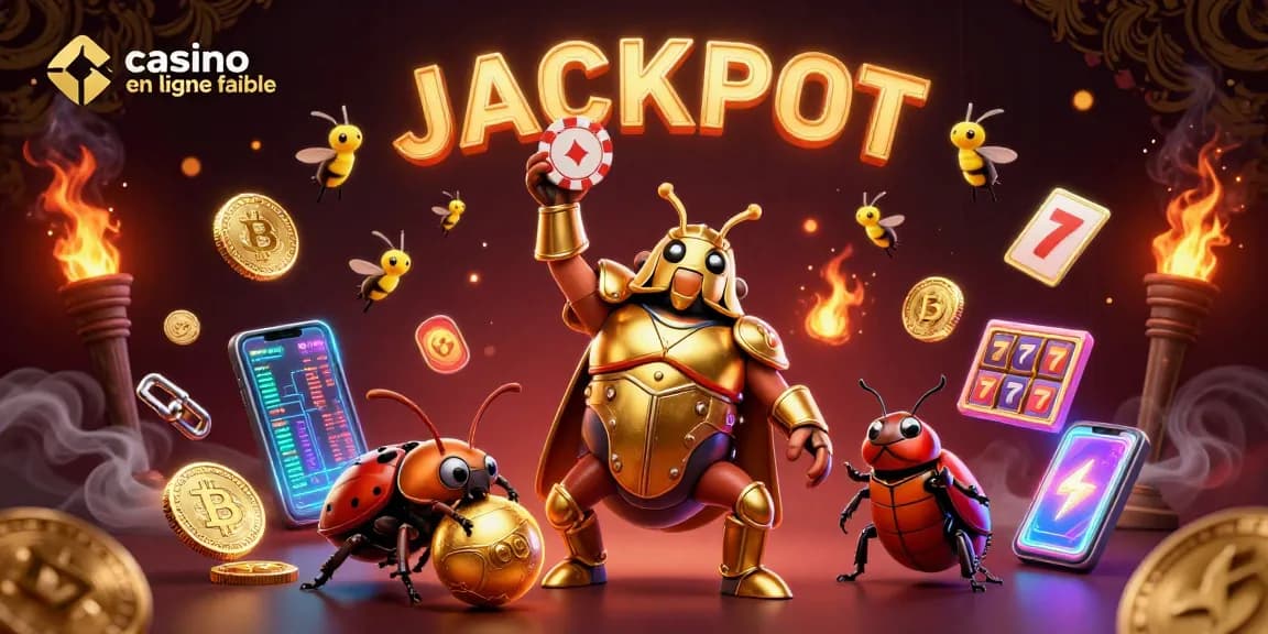 Gagnez avec des jeux sur un casino en ligne fiable, illustration dynamique et colorée présentant des éléments de jeu.