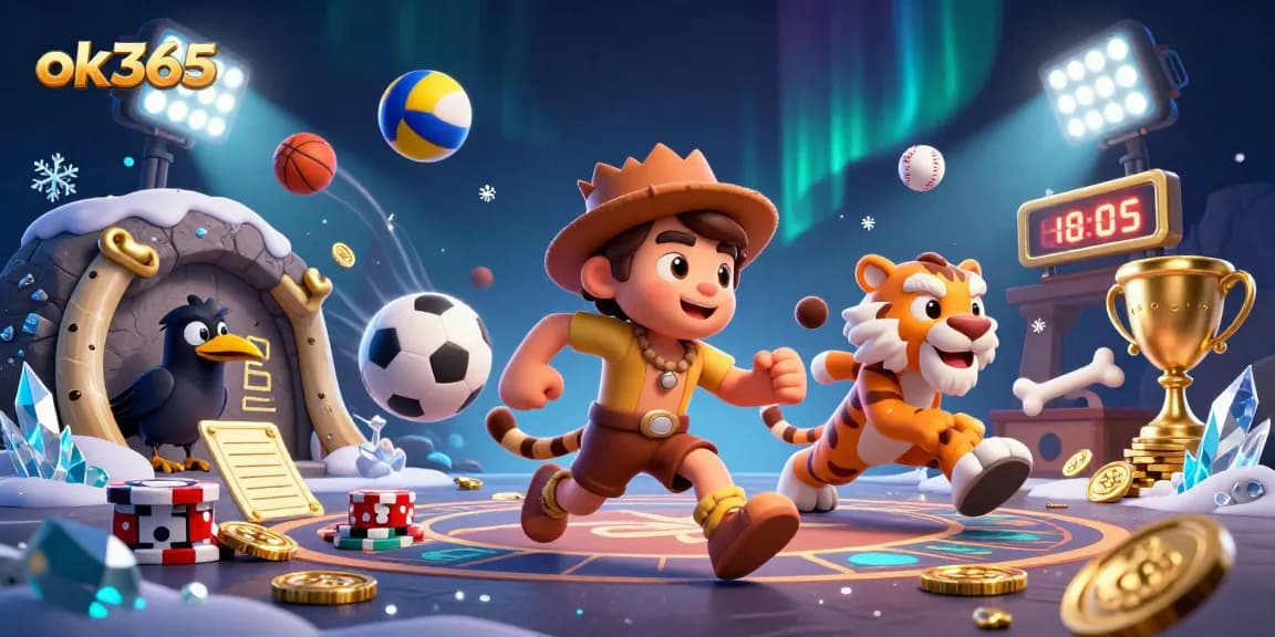 Experience entertainment at ok365 with dynamic sports betting elements and a prehistoric casino setting.