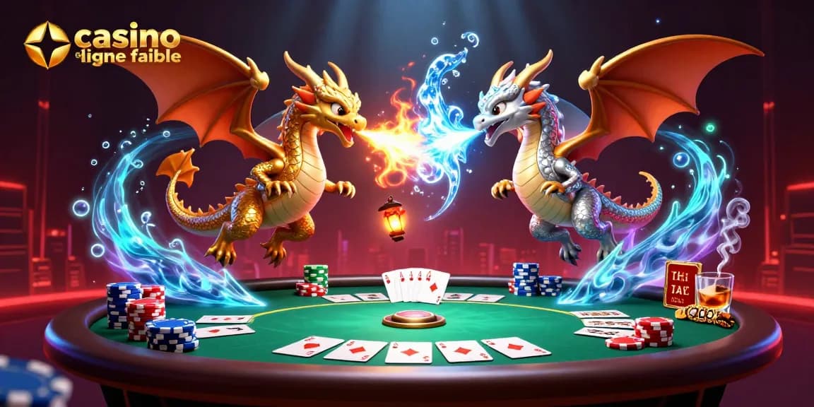Jouer au casino en ligne fiable avec des dragons 3D et des éléments de poker captivants.
