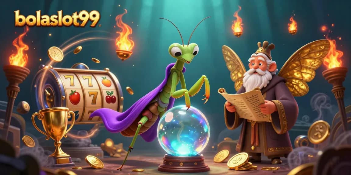 Experience bolaslot99 magic with vibrant slots and mystical characters in an engaging 3D scene.