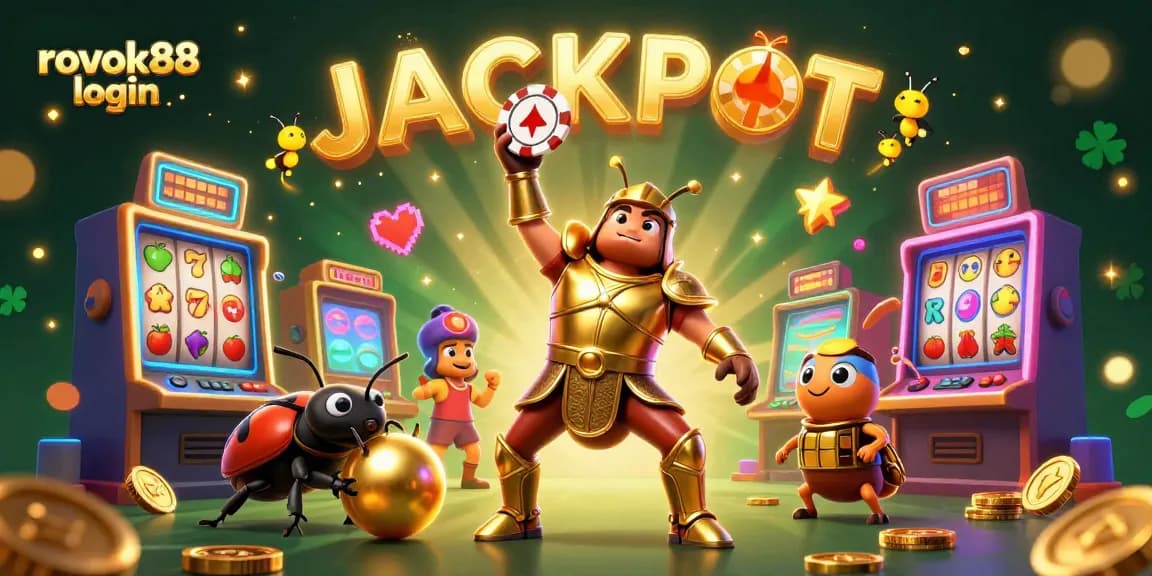 Engage with rokok88 login while winning big at slots with a vibrant, dynamic 3D illustration.