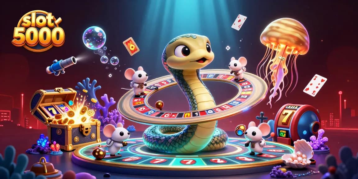 Experience thrilling action with slot deposit 5000 in this engaging casino illustration featuring cosmic gambling elements.