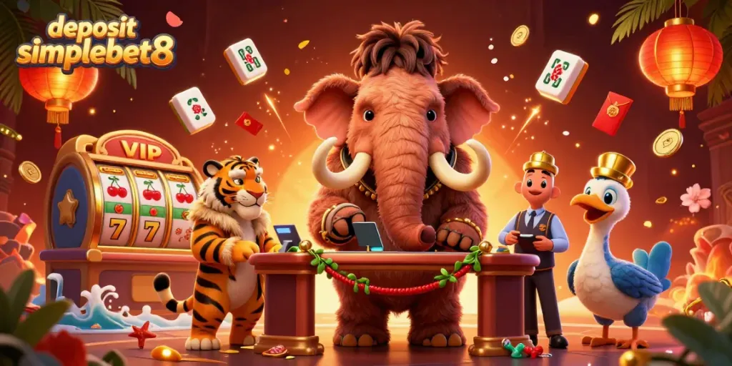 Experience thrilling gameplay with deposit simplebet8 in this vibrant casino scene featuring unique characters and dynamic elements.