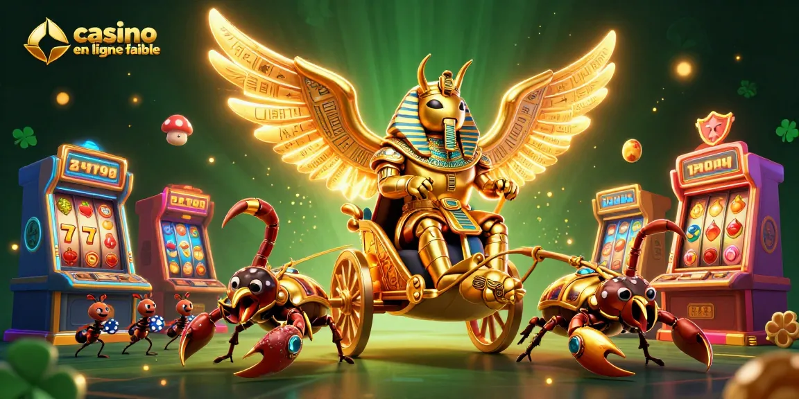 Des jeux de machines à sous dynamiques illustrent un casino en ligne fiable dans une scène festive.