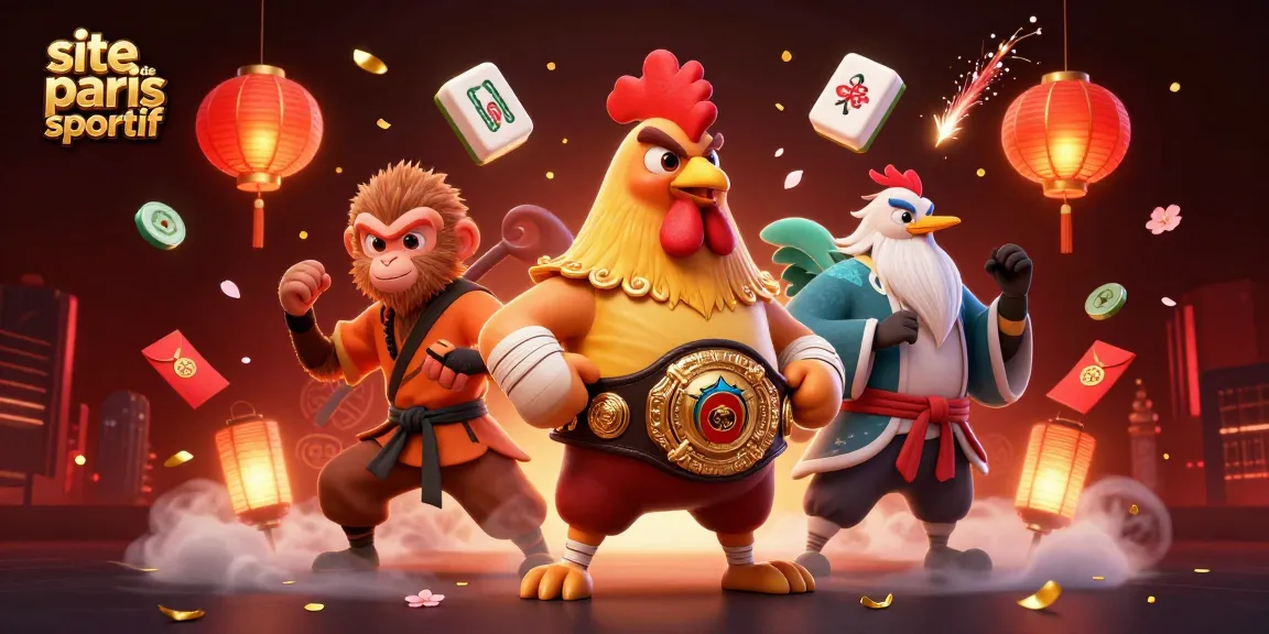 Pariez avec style sur le site de paris sportif grâce à notre illustration colorée des champions du combat.
