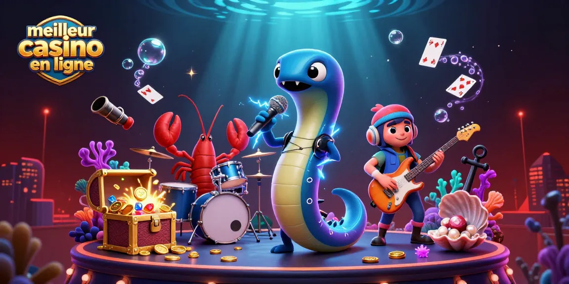 Jouez au meilleur casino en ligne avec l'illustration d'un spectacle sous-marin vibrant.