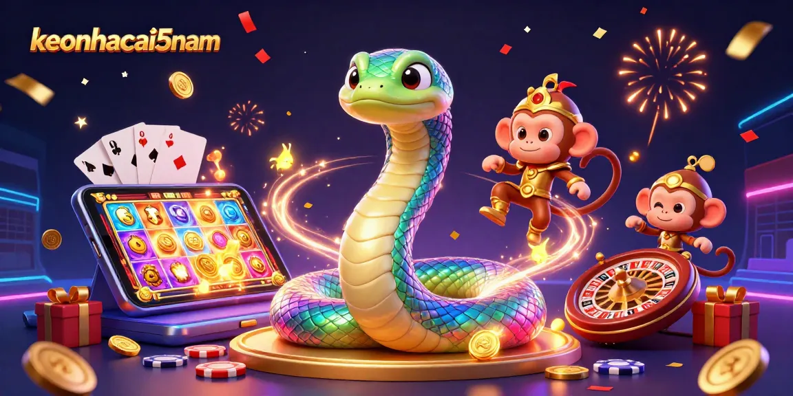 Engage in thrilling gaming experiences with keonhacai5nam featuring vibrant characters, spinning slots, and dynamic casino elements.