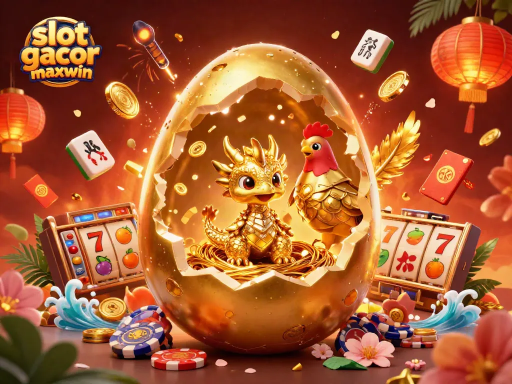 Experience the thrill of slot gacor maxwin with this vibrant casino scene featuring golden elements.