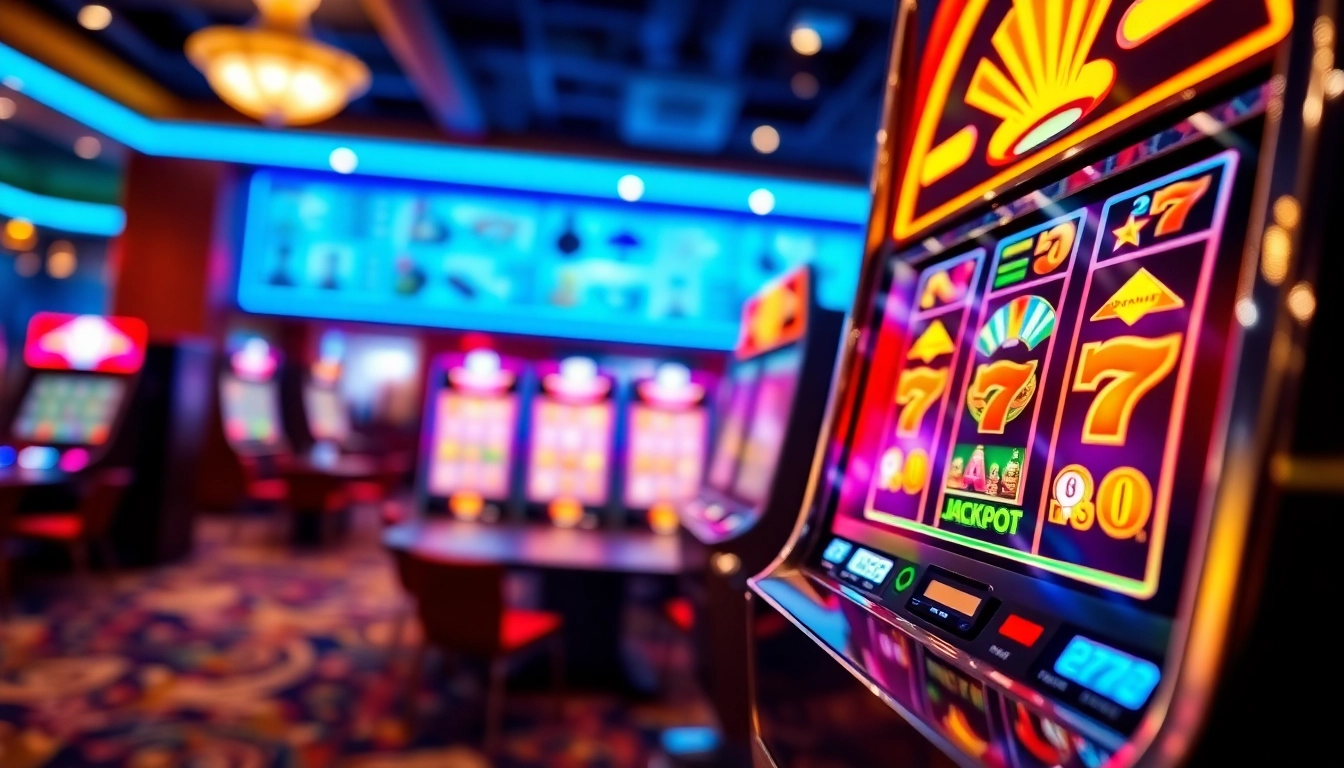 Menangkan slot gacor dengan mesin slot yang berwarna-warni dan suasana kasino yang meriah.
