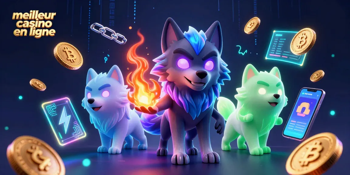 Découvrez le meilleur casino en ligne avec cette illustration dynamique incorporant des éléments de jeu modernes et des esprits d'animaux.
