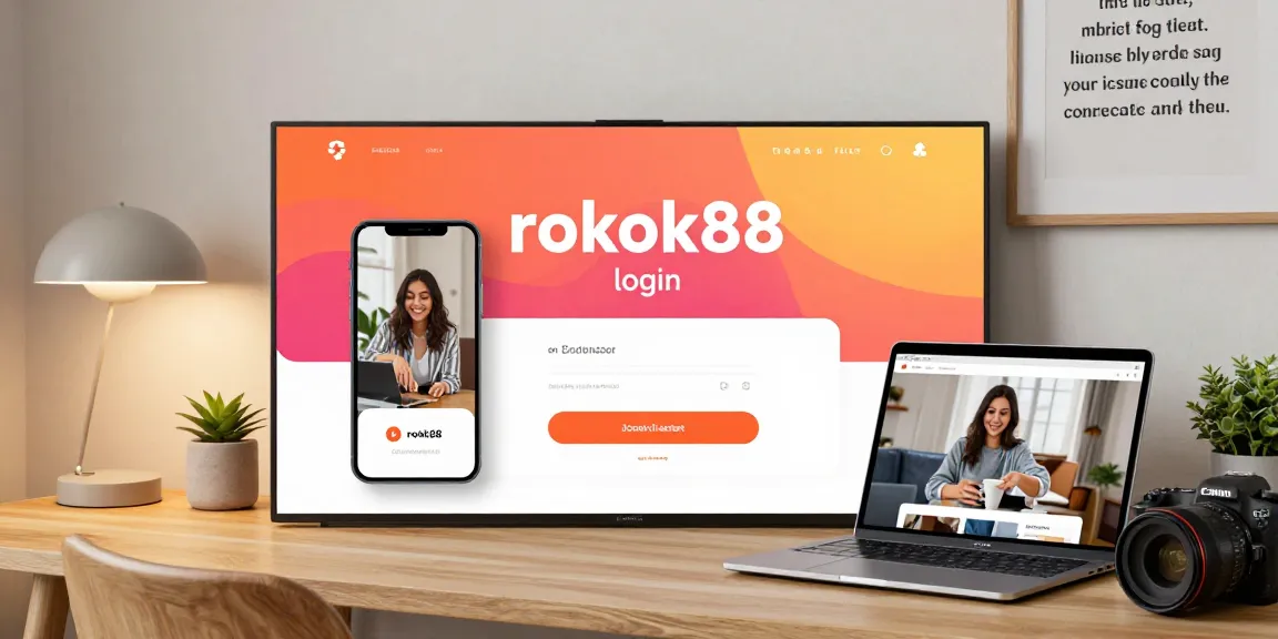 Engaging rokok88 login interface on modern devices in a cozy workspace.