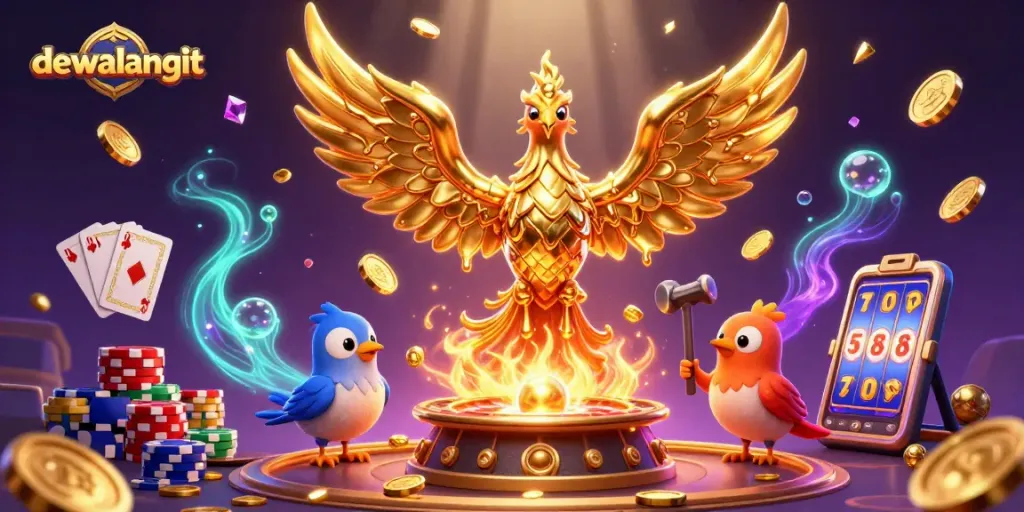 Mainkan permainan terbaik di dewalangit dengan phoenix emas di kasino yang penuh gemerlap.