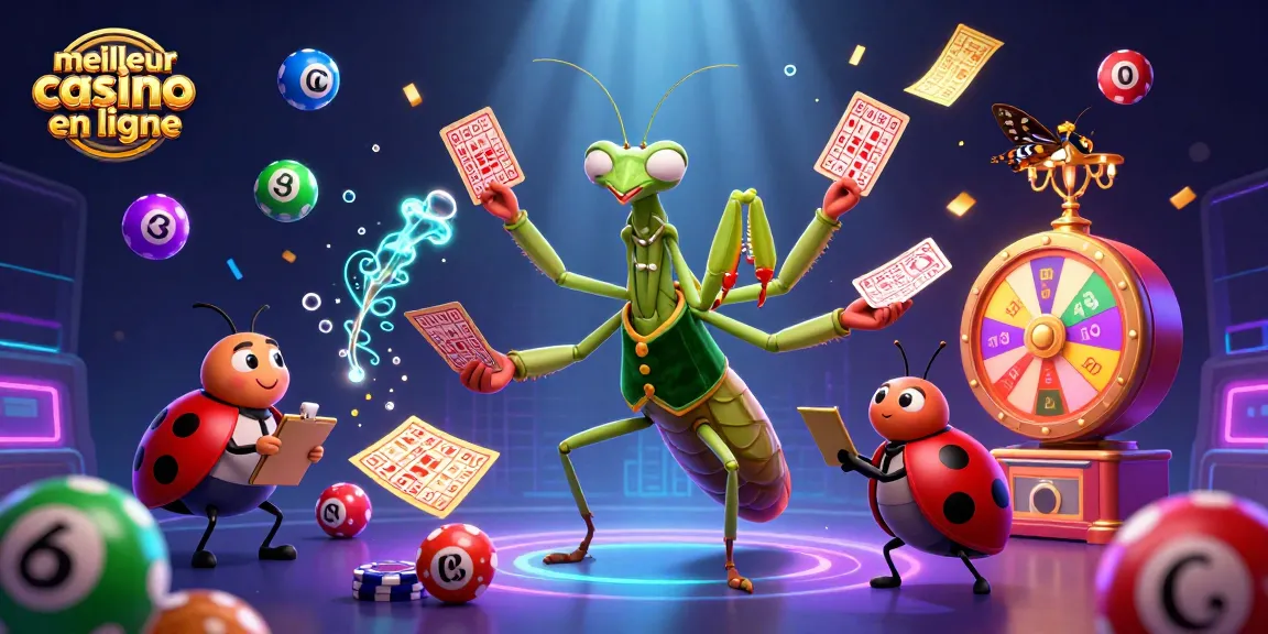 Visuel attractif du meilleur casino en ligne avec des personnages animés et des éléments de jeu.