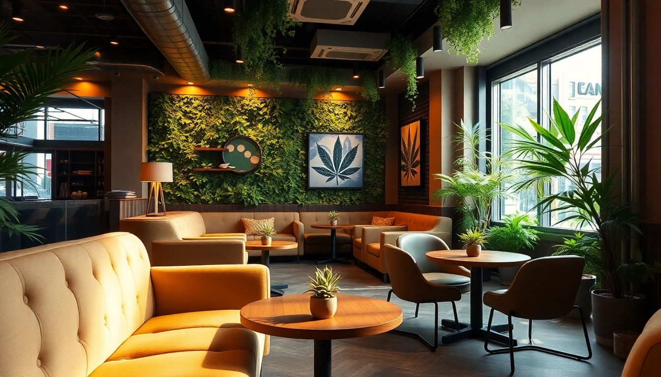 Relaxed environment of Lloret de Mar Cannabis Club with cozy seating and greenery.