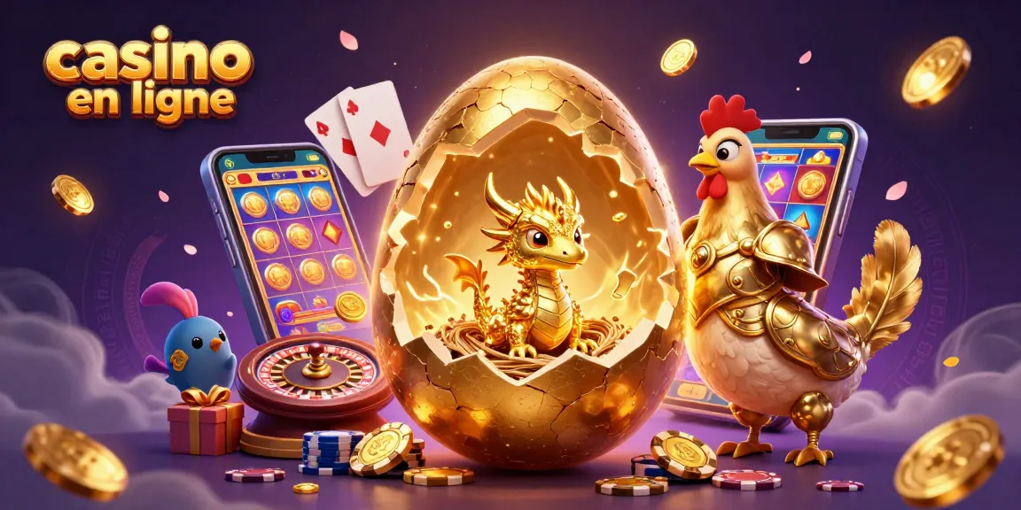 Casino en ligne avec un dragon en or jouant dans un environnement amusant et dynamique.