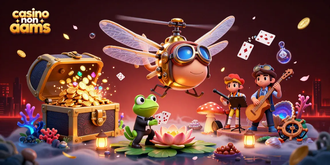 Giocatori in un casino non AAMS si divertono mentre un croupier frog distribuisce carte in un ambiente affascinante.