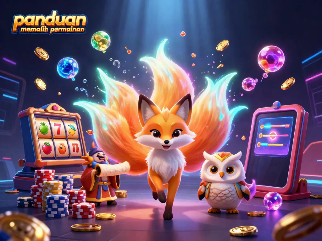 Gambaran panduan memilih permainan di kasino dengan elemen slot dan keberuntungan.