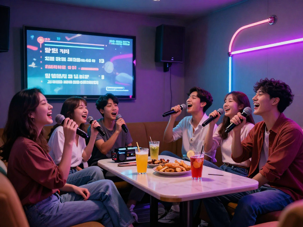 강남 달토에서 즐거운 친구들과 함께하는 노래방 풍경