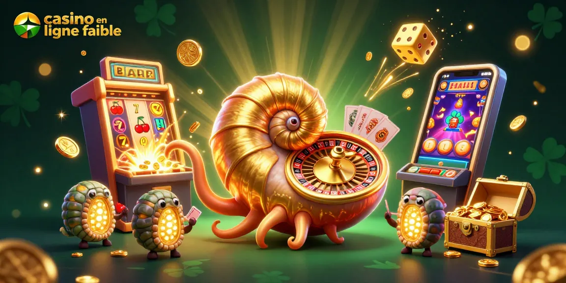 Jouez au casino en ligne fiable avec une illustration animée d'une nautilus géant et des symboles de machines à sous.
