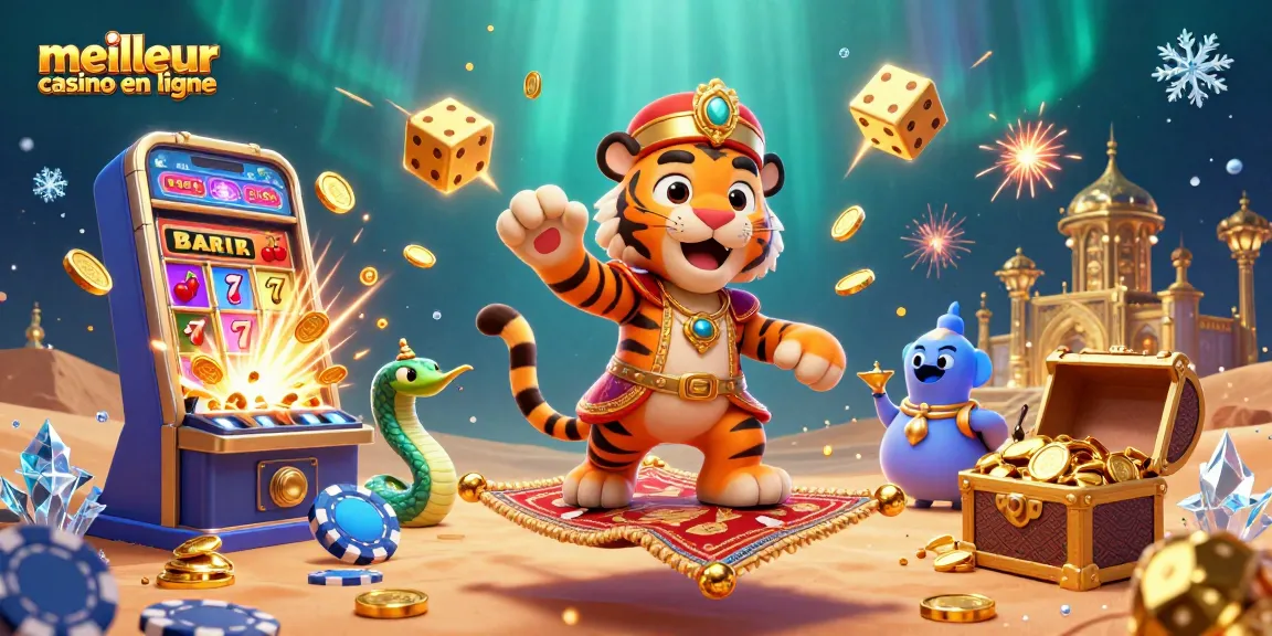 Jouez au meilleur casino en ligne avec le sultan des tigres en 3D et des machines à sous.